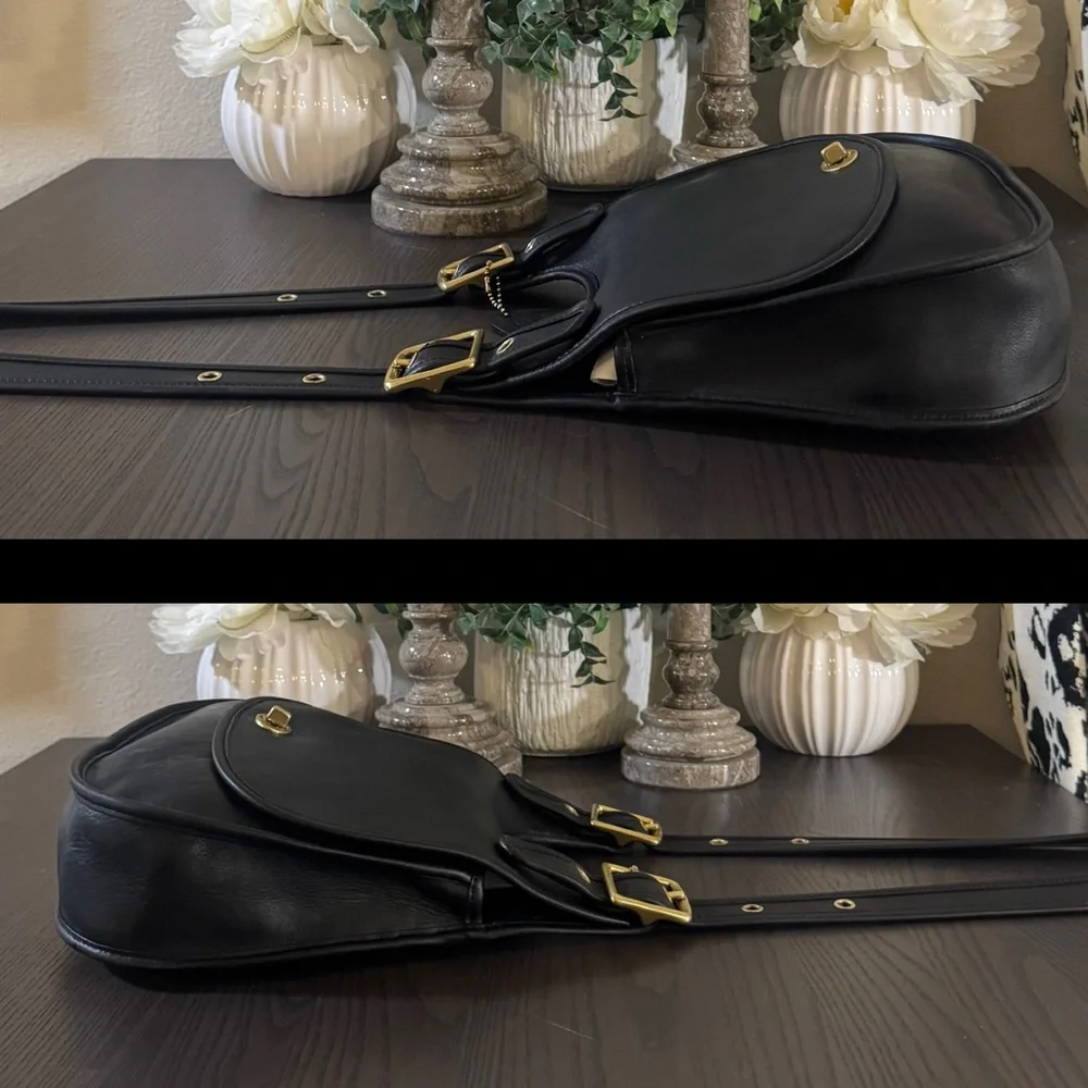 Vintage Coach Black Saddle Bag 9988 - Picture 3 of 10